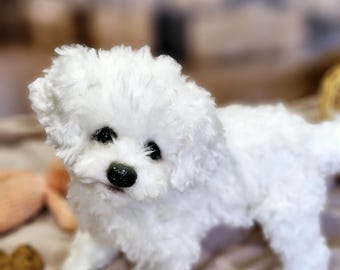 Realistic Poodle Puppy Author's Doll Made of Faux Fur OOAK Plush Dog