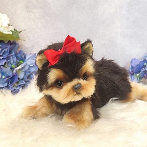 Realistic Yorkshire Terrier Puppy Plush Dog Author&#39;s Doll OOAK