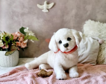 Realistic Puppy Author's Doll OOAK Dog Plush Soft Toy