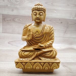 Buddha Statue Wooden Handmade carving sculpture Home Decor Gift