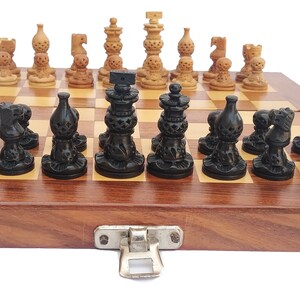 Sandal Wood Chess Set 8X8&quot; Folding Travel Sandal Wood Pieces and Board