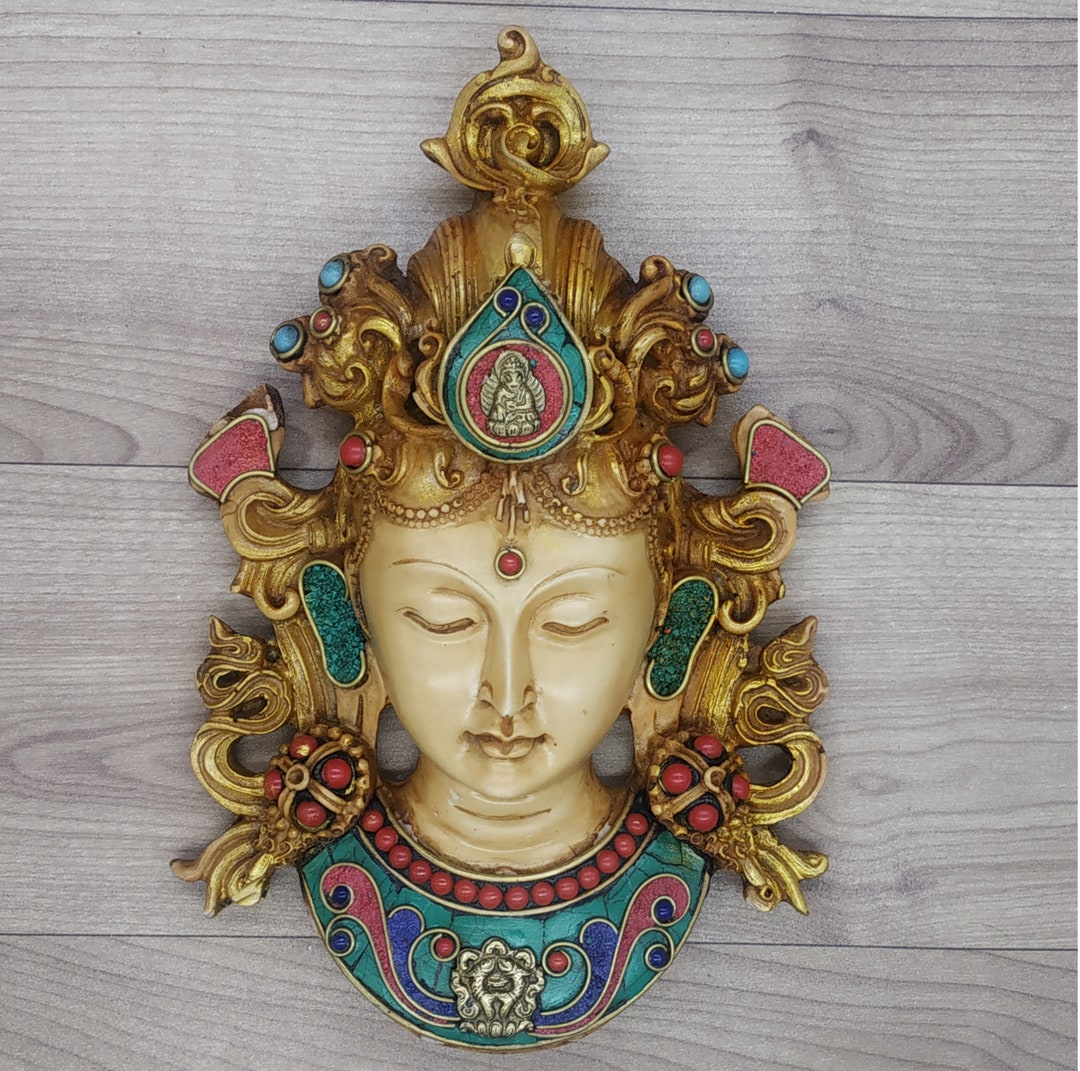 Buddha Mask 8 Wall Hanging Sculpture Painting & Stone Work Religious Etsy