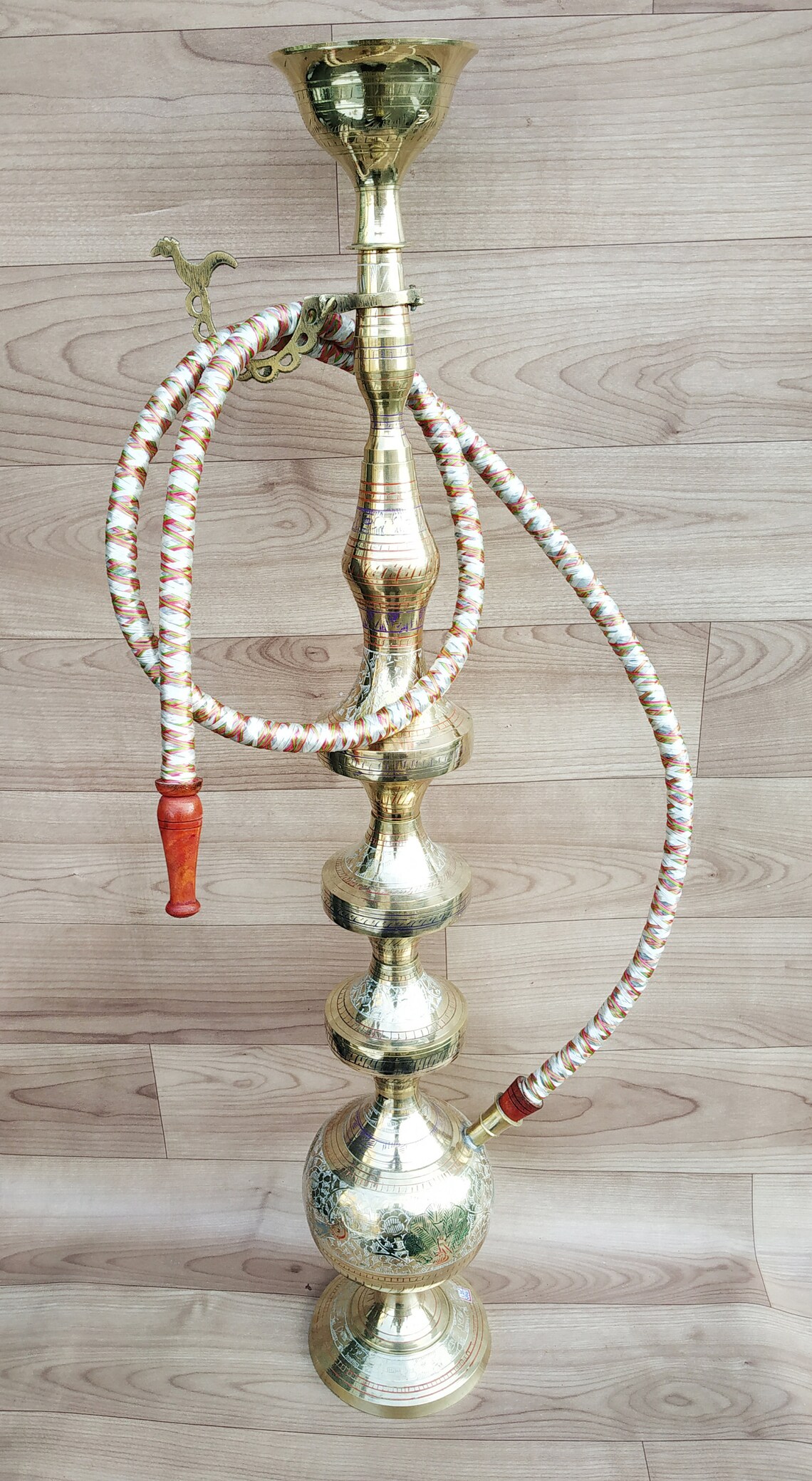 Hukka 30 Indian Brass Vintage Folding Hookah Set Pipes Etsy