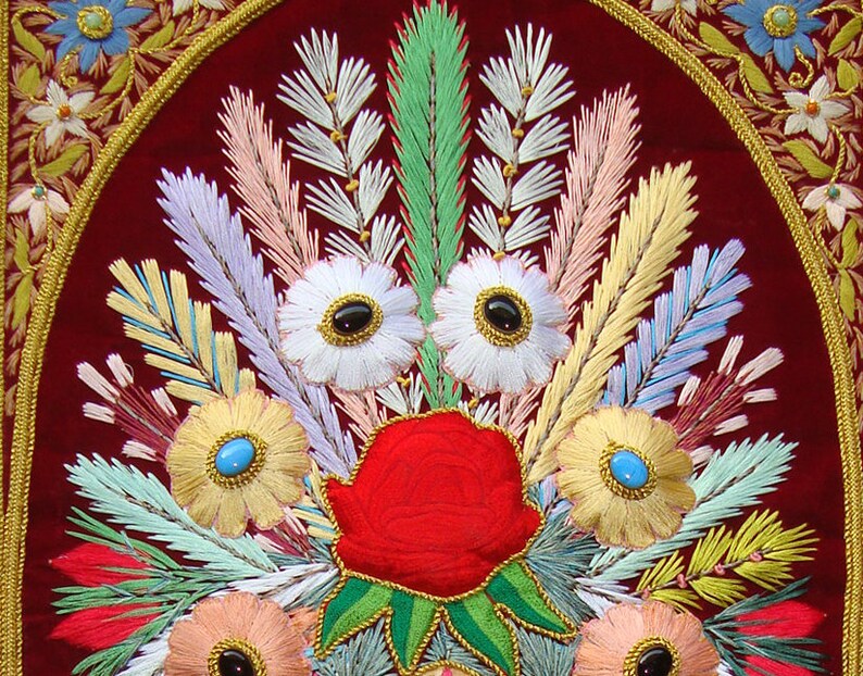 Rugs Jewel Carpet Wall Hanging Flower 2' X 3' Hand Etsy