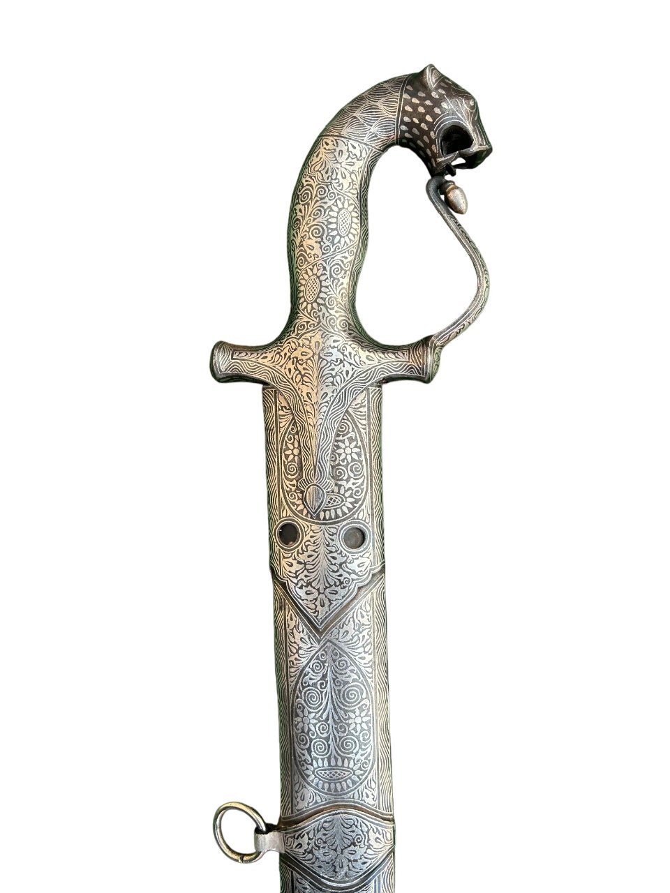 Sword Dagger 39" Indo Persian Vintage Animal Hilt Handmade Koftgiri ...