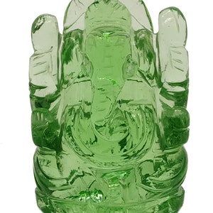Green Stone Ganesha Statue Elephant God