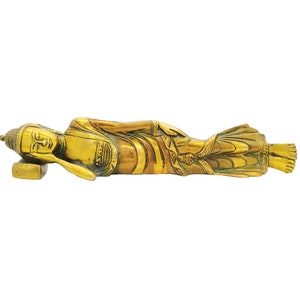 Brass Sleeping Buddha Statue Antique Finished