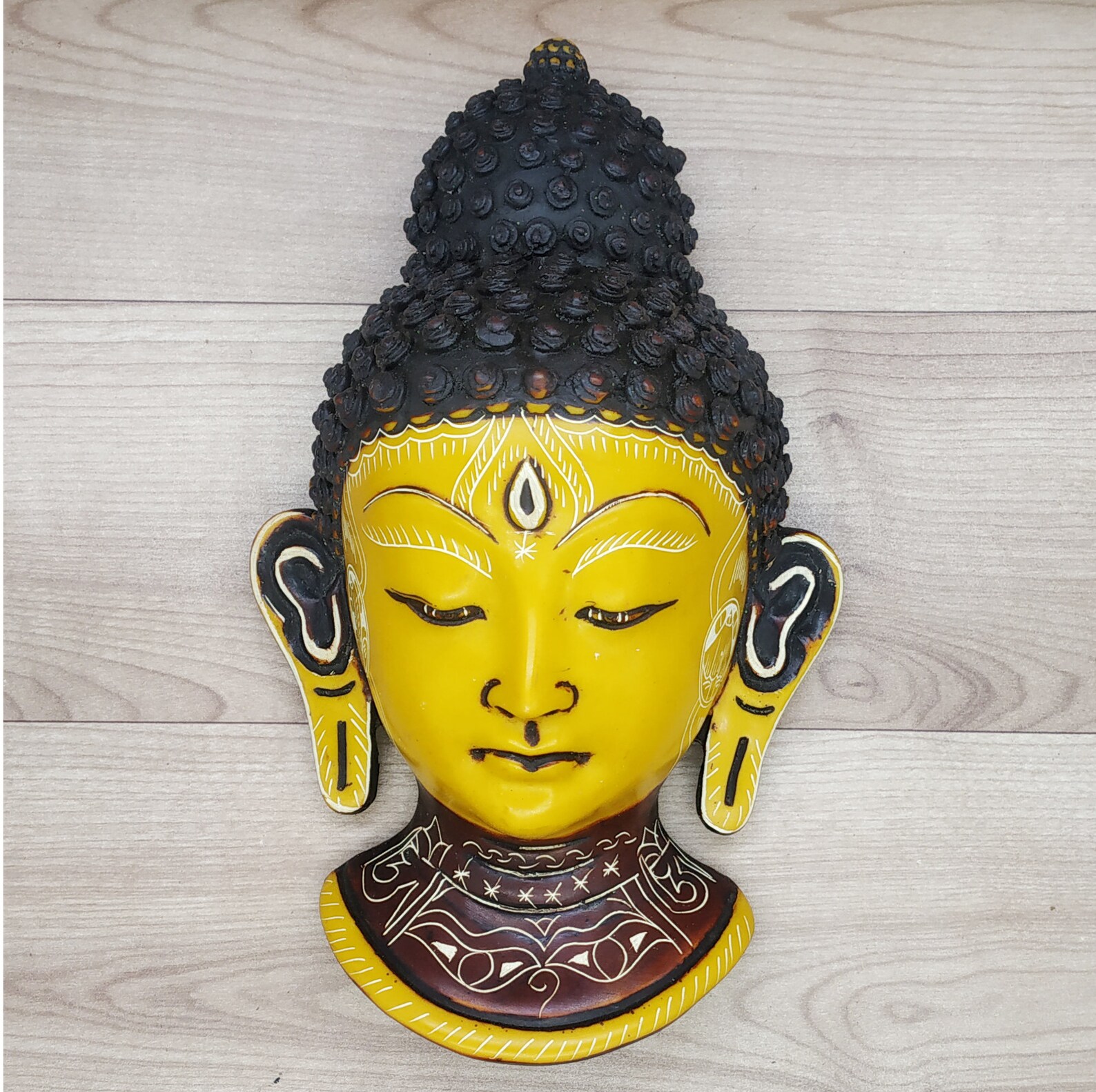 Buddha Mask Handmade Buddha Mask Carving & Painted Etsy