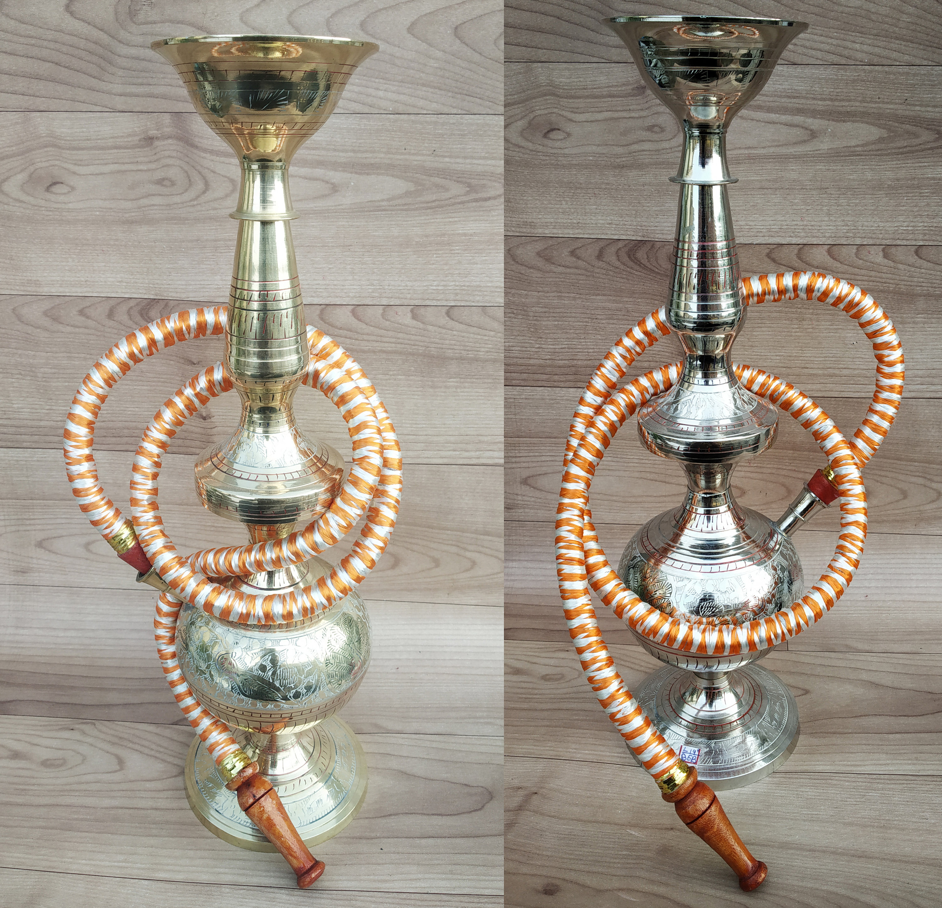Hukka 14 Indian Brass Vintage folding Hookah Set Pipes Etsy