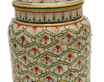 Marble stone Jars & Containers painted stoneware canisters Kitchen storage