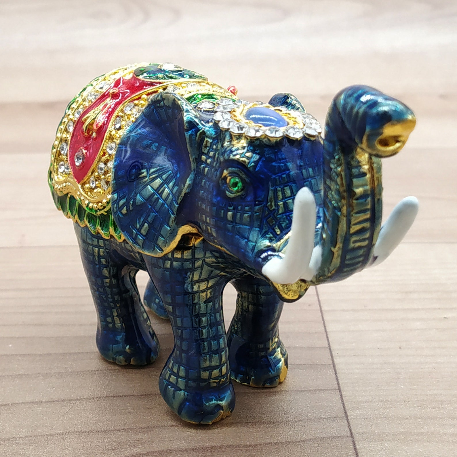 Elephant Trinket Box Multi Color Small Souvenir Gift Decorated Etsy