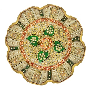 Marble Fruit Bowl Urali Lotus Leaf Bowl Emboss painting kitchen table decor Bowl