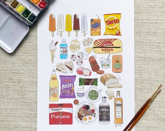 Northern Irish/Irish food and drink colour print