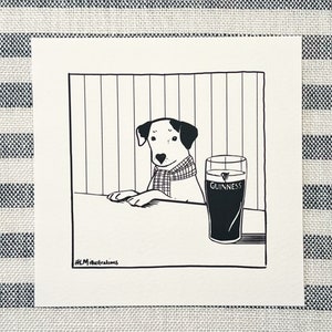 Drinking dog print
