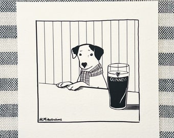 Drinking dog print