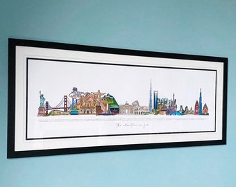 A3 Custom city skyline - custom cityscape - location commission