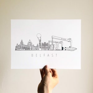 Signed Belfast Skyline Print city hall, titanic, bank buildings, harland and wolff image 3