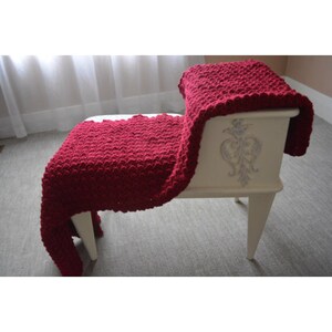 Red crochet blanket, crochet afghan Bild 1