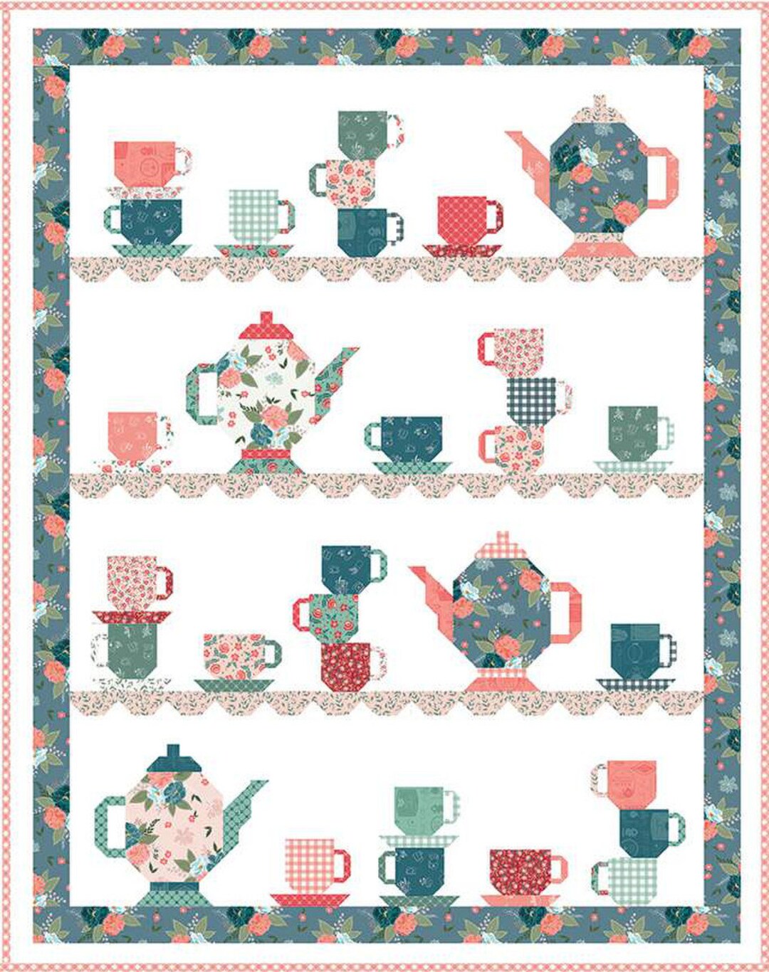 Afternoon Tea Party Collection Tea Party Quilt Kit Quilt Measures 63x80