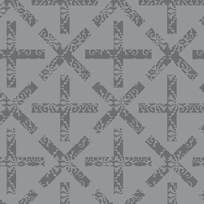 X/& in Day Alison Glass Andover Fabric from /' Art Theory Collection /' Gray Tonal Floral Fabric A-9704-L
