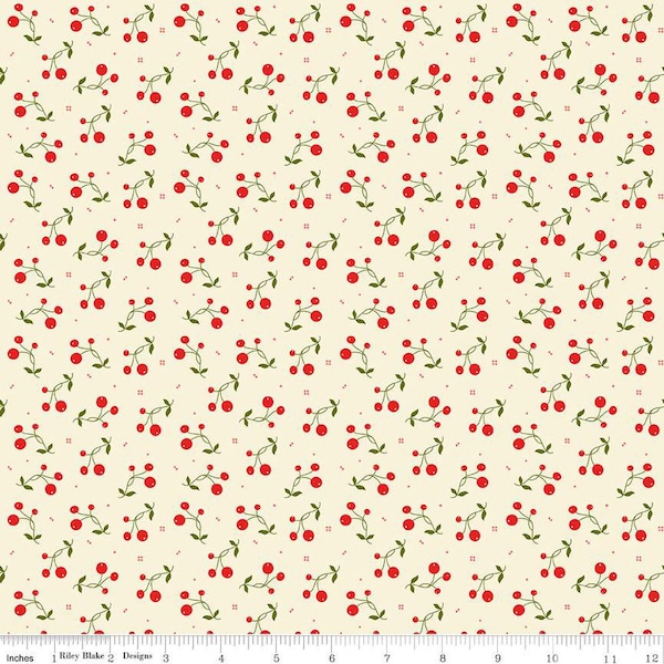 Adel in Winter Collection - Trippleberry on Cream - Sandy Gervias for Riley Blake Designs - 100% Quilting Cotton - C12268-CREAM