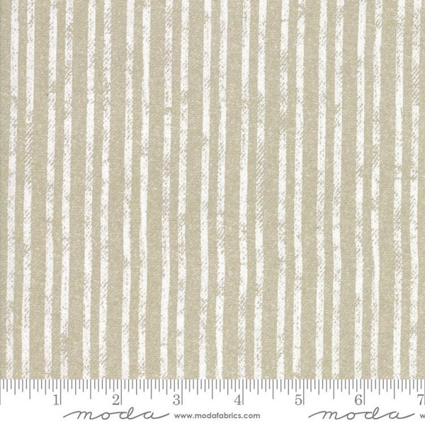 CANVAS - Branded Collection - Canvas Stripe in Khaki - MODA - Sweetwater - 54" WOF - 100% Cotton - 5788-14CV