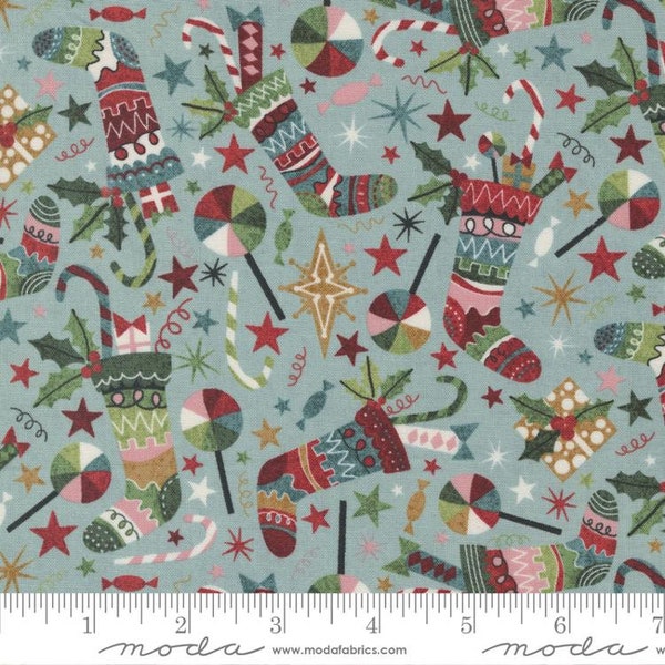 Jolly Good Collection - Stockings on Frost by Basic Grey for Moda Fabrics-100% cotton 30721-12 FROST