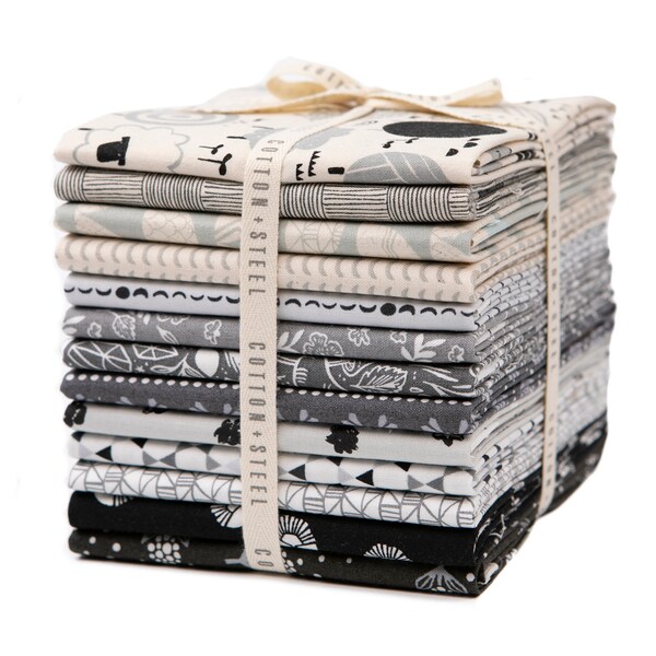 Full Moon - 13 Piece Fat Quarter Bundle - Cotton + Steel  - CS203P-FQB- Gray Scale Bundle