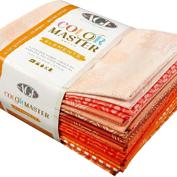 Nectar Edition 16 Pieces - Fat Quarter Bundle Color Master Elements - Curated Palette Bundle - 100% Quilter's Weight Cotton - CB-EFQ403