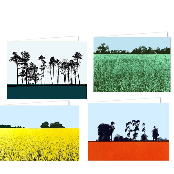 Greetings cards - countryside fields and trees