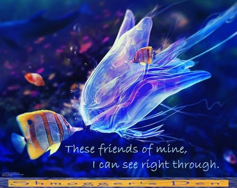 Phish Puzzle: Mike's Song, "These friends of mine, I can see right through." Beautiful image of undersea pals. Comes with half a dolphin.