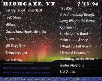 Grateful Dead puzzle - Highgate, VT - A very special 1994 show.