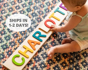 wooden name puzzle etsy