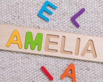 Personalized Name Puzzle - Fat Brain Toys - Ships in 1-2 Business Days - Wooden Name Puzzle - Custom Name Puzzle - Personalized Toy