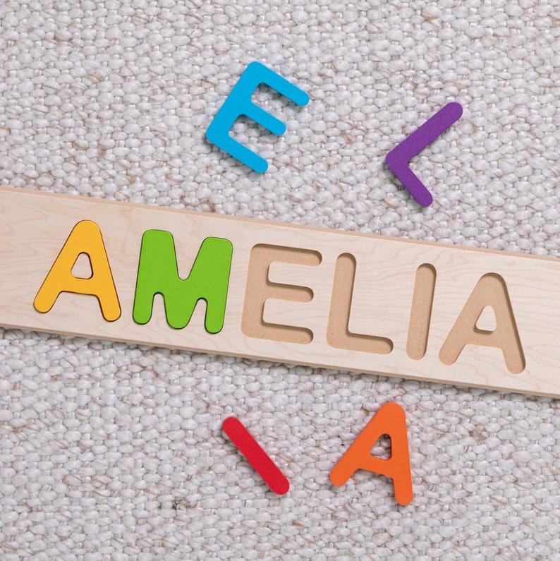 Personalized Name Puzzle - Fat Brain Toys - Ships in 1-2 Business Days - Wooden Name Puzzle - Custom Name Puzzle - Personalized Toy