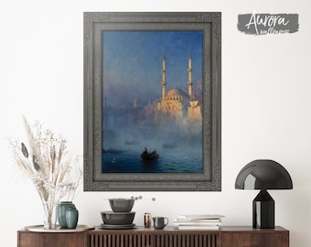 Constantinople By Ivan Aivazovsky 1856 Wall Sticker, Blue Room Decoration, White Wall Decals, Palace Temporary Decor #9VS