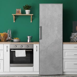 Aesthetic Refrigerator Cover, Gray Cement Texture, Fridge Magnetic Decal, Neutral Colors Fridge Magnetic Decal, Kitchen Decoration