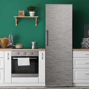 Metal Motif, Fridge Magnetic Decal, Warm Gray Fun Refrigerator Skin, Kitchen Makeover