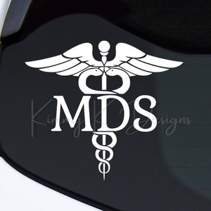 MDS (Minimum Data Set Nurse) Caduceus Vinyl Decal, DIY decal applications, Car decals, DC350