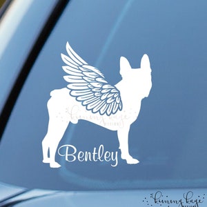 Boston Terrier Memorial Decal, Personalized with your fur baby's name. DIY Decal