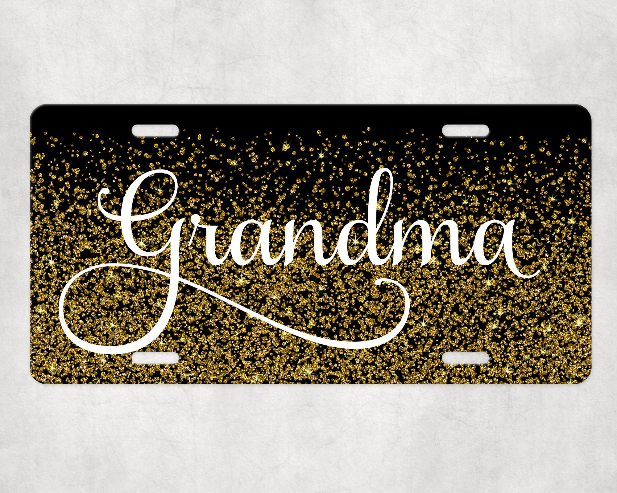 Grandma Vanity Plate Choose from 7 Confetti Colors Front Etsy