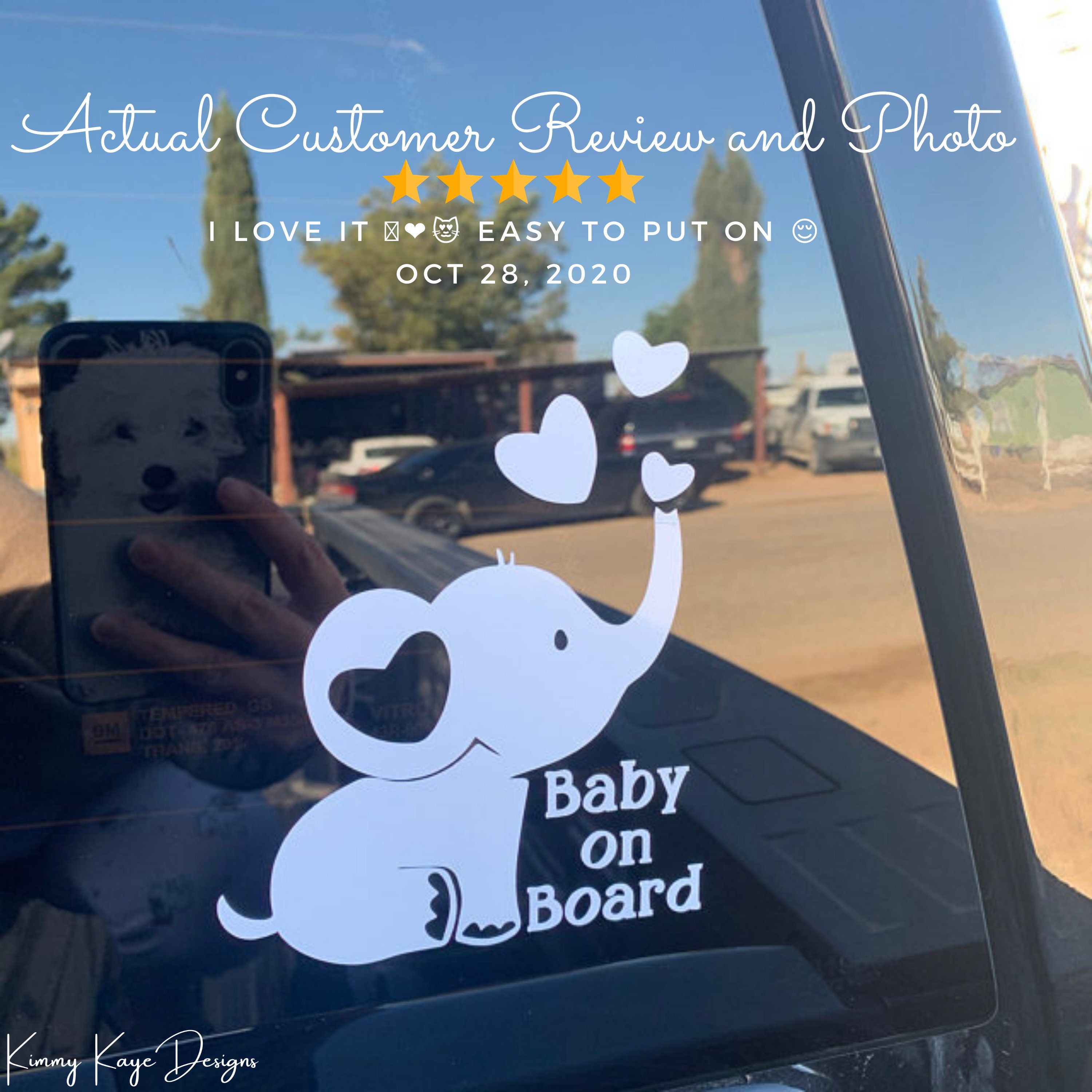 Baby on Board Decal Baby Elephant Car Decal Informs Rescue Etsy