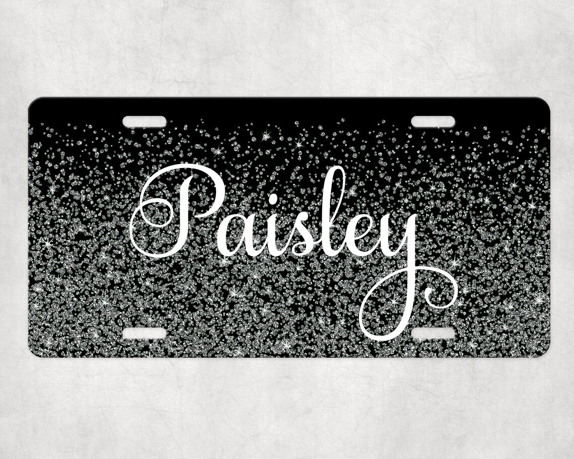 Personalized Name Vanity Plate Choose From 7 Confetti Colors Etsy