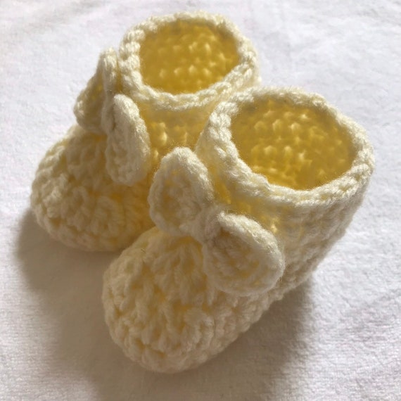 cream baby booties