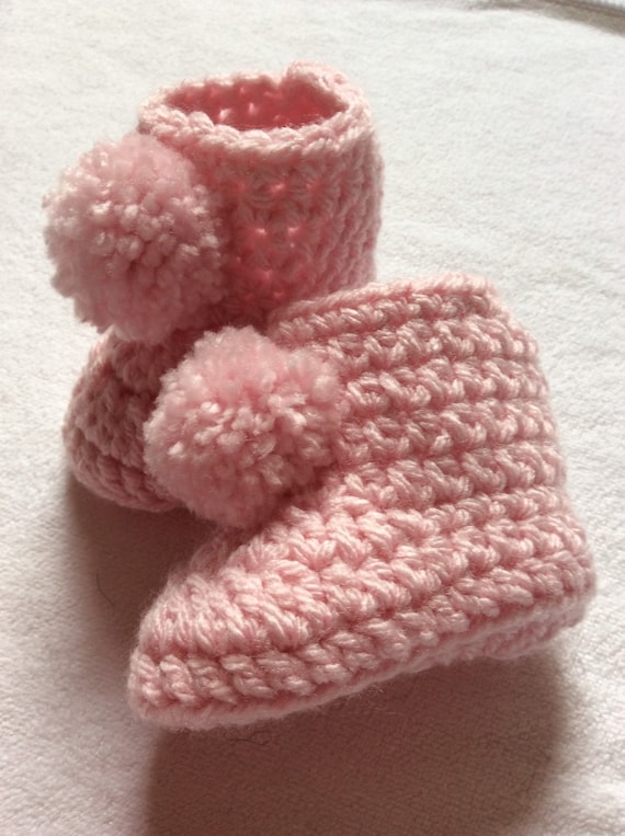 pink newborn booties