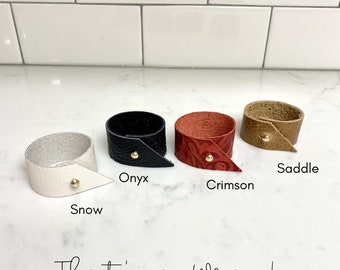 Leather Napkin Ring / Holiday Place Setting / Table Decor