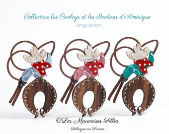 Cowboy Novelty Brooch Pantalon Bois Uni Without Embroidery Etsy
