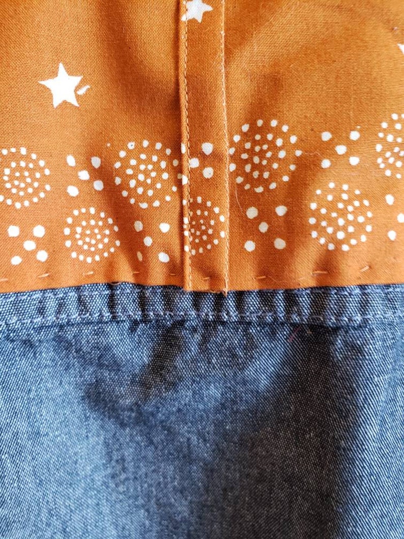 cowgirl Size 10 denim shirt cactus OOAK embellished denim shirt bandana print jean shirt