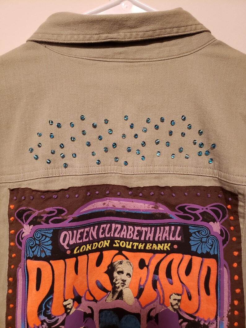 Upcycled Poncho Style Rock & Roll TShirt LS