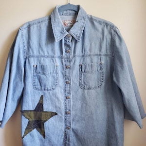Womens denim shirt 2025 with stars